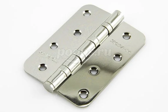 Петля дверная универсальная 100*75*2,5мм закругленный край хром  НОРА-М