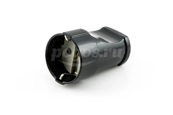 Розетка штепсельная с/з 16А 250В чер.TDM