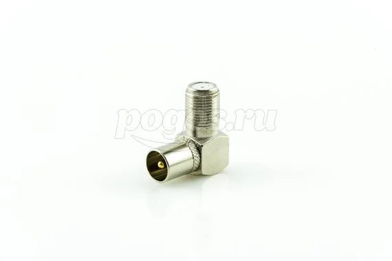 Переходник гнездо F- штекер TV угловой TDM