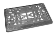 Рамка для номера пластм 290*170 ГОСТ с защелкой черная без надписи  SKYWAY