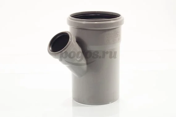 Тройник PP d-110* 50мм/45гр для внутренней канализации серый  ДИГОР 