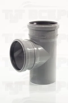 Тройник PP d-110*110мм/87гр для внутренней канализации серый  ДИГОР 