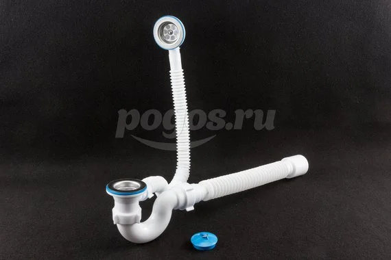 Сифон Варяг для ванны с гибкой трубой 40*50  АНИПЛАСТ