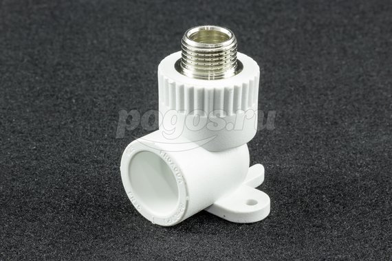 Угольник PP-R комб. с креплением d-25.M 1/2 PROAQUA