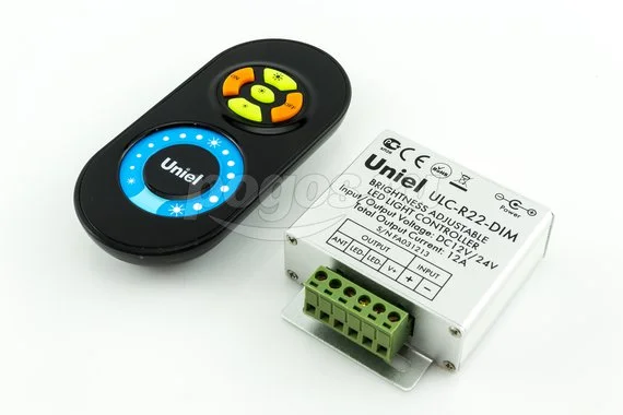 Контроллер одноцветных источников света 144W 12/24V DIM пульт сенсорный черн.UNIEL