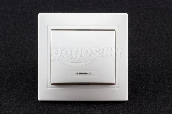 Выключатель 1кл с подсветкой 10А белый С/У Таймыр TDM