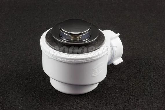 Сифон для душевого поддона 1 1/2 50, клик-клак, хром Анипласт