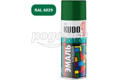Эмаль аэрозольная алкидная универсальная 520мл RAL 6029 зеленый  KUDO