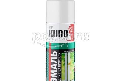 Эмаль аэрозольная для пвх профиля белая 520мл/270гр  KUDO