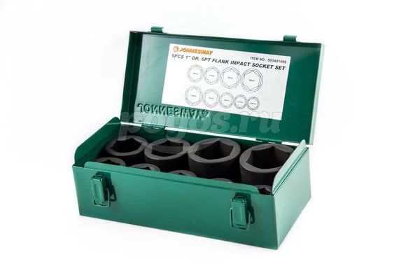Набор ударных торцевых головок 9 предметов (1" DR 24-50 мм) Jonnesway