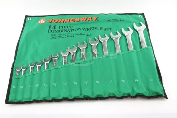 Набор ключей комбинированных 14 шт. дюймовые 3/8"-1 1/4" JONNESWAY