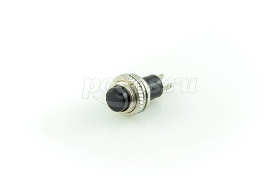 Выключатель-кнопка метал 220V 2А (2с) (ON)-OFF d10.2 черн.Mini (RWD-213) REXANT