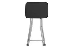 Табурет хром/экокожа черный LEO BK  AERO