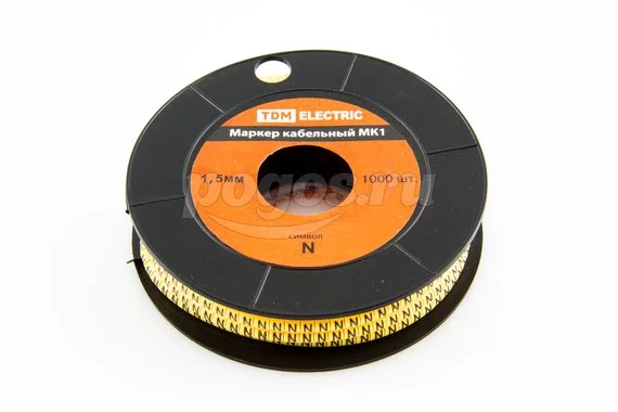 Маркер МК0 -1.5мм кабельный сим."N" 1000шт/ролл TDM
