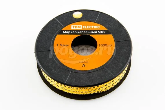 Маркер МК0 -1.5мм кабельный сим. "A" 1000шт/ролл TDM