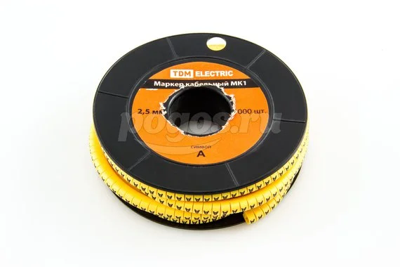 Маркер кабельный МК1 -2.5мм сим."A" 1000шт/ролл TDM