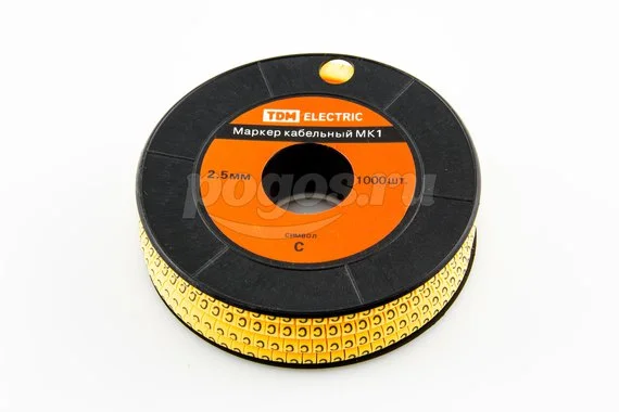 Маркер кабельный МК1 -2.5мм сим. "C" 1000шт/ролл TDM