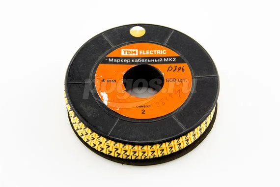 Маркер кабельный МК2 - 4мм сим."2" 500шт/ролл TDM