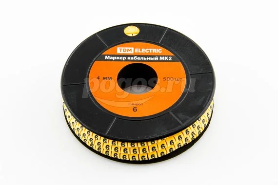 Маркер кабельный МК2 - 4мм сим."6" 500шт/ролл TDM