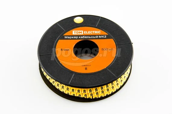 Маркер кабельный МК2 - 4мм сим."8" 500шт/ролл TDM