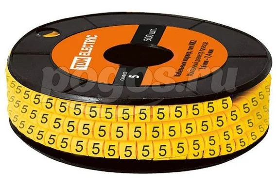 Маркер кабельный МК3 - 10мм сим."5" 180шт/ролл TDM