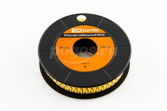 Маркер кабельный МК3 - 6мм сим."0" 350шт/ролл TDM