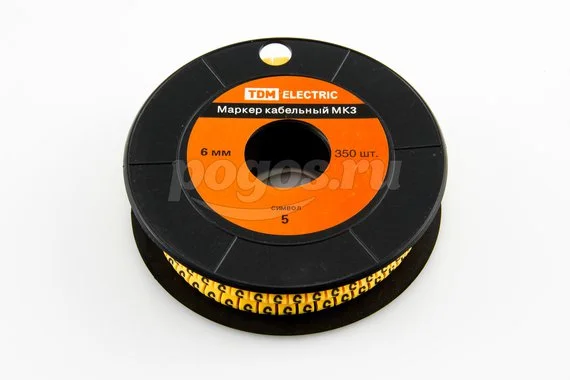 Маркер кабельный МК3 - 6мм сим.5 350шт/роллTDM