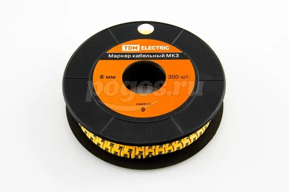Маркер кабельный МК3 - 6мм сим.9 350шт/ролл TDM