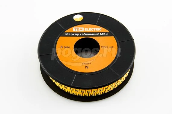 Маркер кабельный МК3 - 6мм сим."N" 350шт/ролл TDM