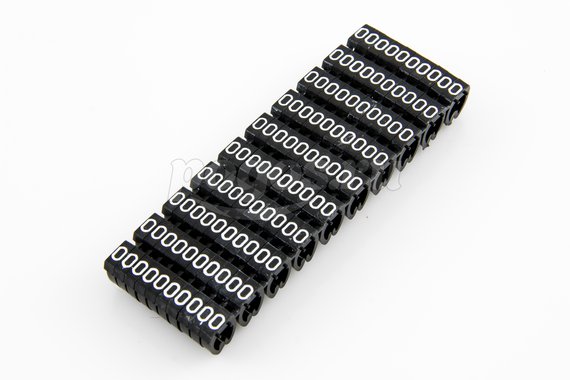 Маркер кабельный наборный - сим, "0" черный 6мм2 (100шт.)  TDM 