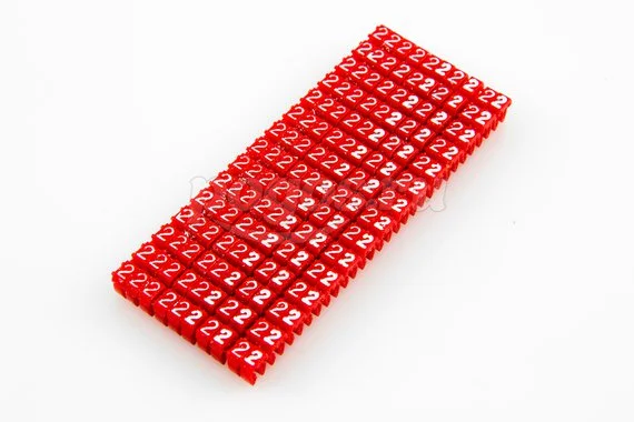 Маркер кабельный наборный - сим.2 красный 2,5 мм2 150шт TDM