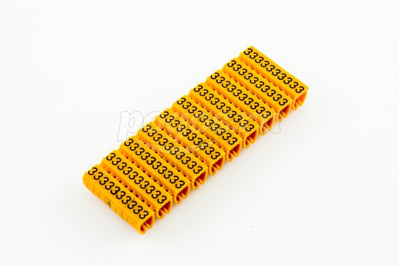 Маркер кабельный наборный - сим. "3" оранжевый 6 мм2 (100шт.)  TDM 