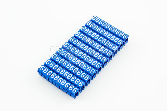Маркер кабельный наборный - сим. "6" голубой 4 мм2 (100шт.)  TDM 
