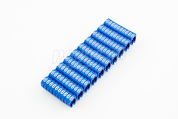 Маркер кабельный наборный - сим.6 голубой 6 мм2 100шт TDM