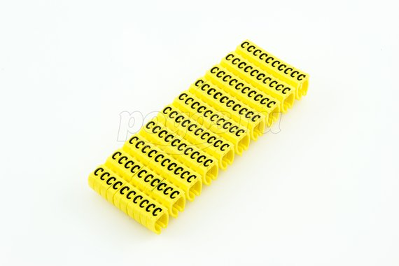 Маркер кабельный наборный - сим. "C" желтый 6 мм2 (100шт.)  TDM 