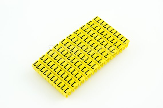 Маркер кабельный наборный - сим. "L" желтый 4 мм2 (100шт.)  TDM 