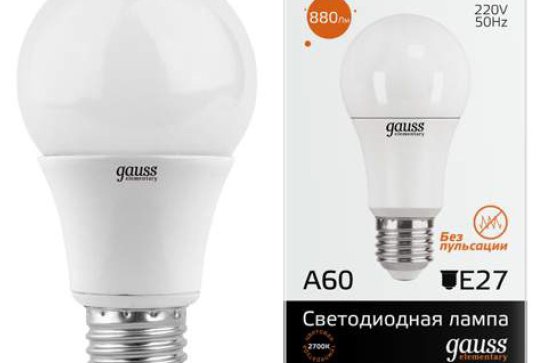 Лампа светодиодная GAUSS E27 10W 3000K
