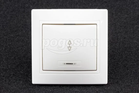 Переключатель 1кл с подсветкой 10А белый Таймыр TDM