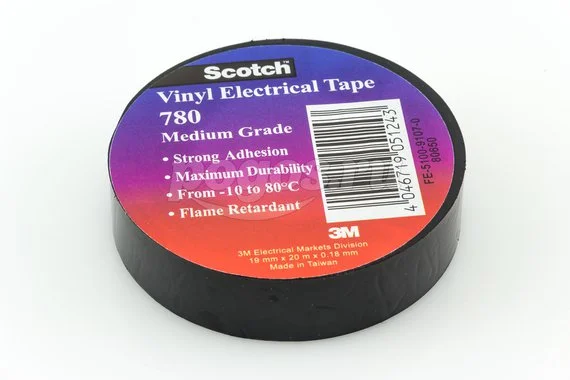 Изолента 19мм20м0,18мм -10 до +80, черная Scotch780 3M