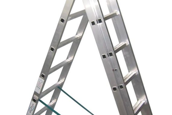 Лестница алюминиевая 3-х секционная  6 ступеней (1,60/2,70/3,90м)  CORDA KRAUSE