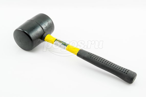 Киянка резиновая 900гр черная резина фибергласовая ручка  FIT