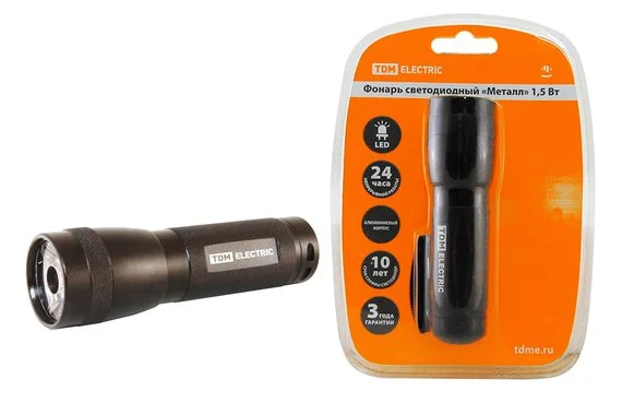 Фонарь светодиодный "Металл" 1,5Вт 80лм/Вт 3 AAA TDM