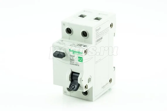 Автоматич. выключатель дифференциальный 1п+N C 16A 30mA, тип АC, 4,5kA, Easy9 SCHNEIDER ELECTRIC