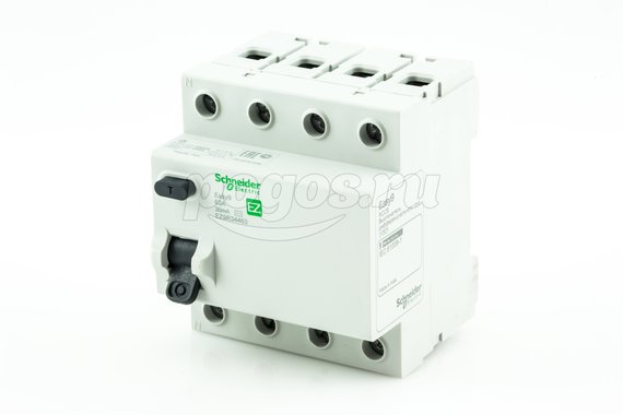Выключатель дифференциального тока (УЗО) 4п 63А 30мА,тип AC,Easy9 SCHNEIDER ELECTRIC
