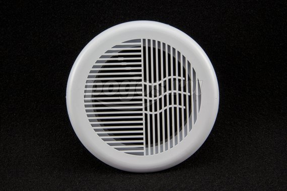 Решетка вентиляционная круглая d-143мм с фланцем d-100мм разъемная пластик белый  ЭРА 