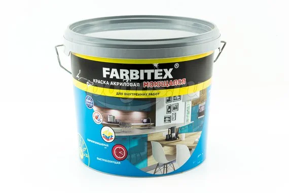 Краска моющаяся (6кг) ВД FARBITEX