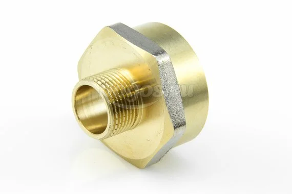 Переходник резьбовой F 1"1/2 - M 3/4 (под ключ) латунь CTM