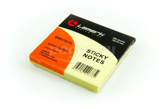 Блок для записей липкий 76*76мм 100листов Lamark