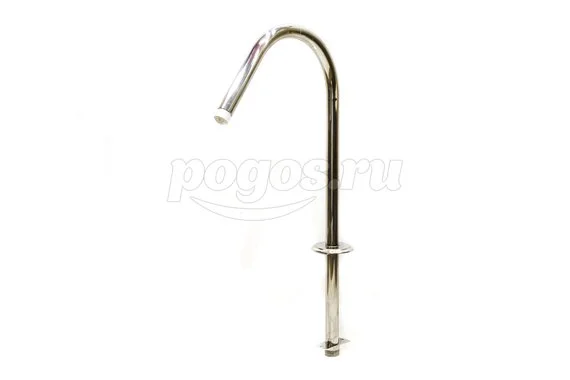 Излив водопадный хромированный (J-образная форма, G1"1/2" 1насадка, декор.пластина, крепеж)