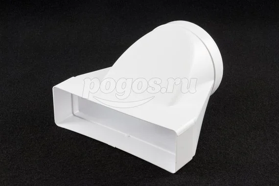 Соединитель воздуховода 60x204/D125мм пластик ЭРА